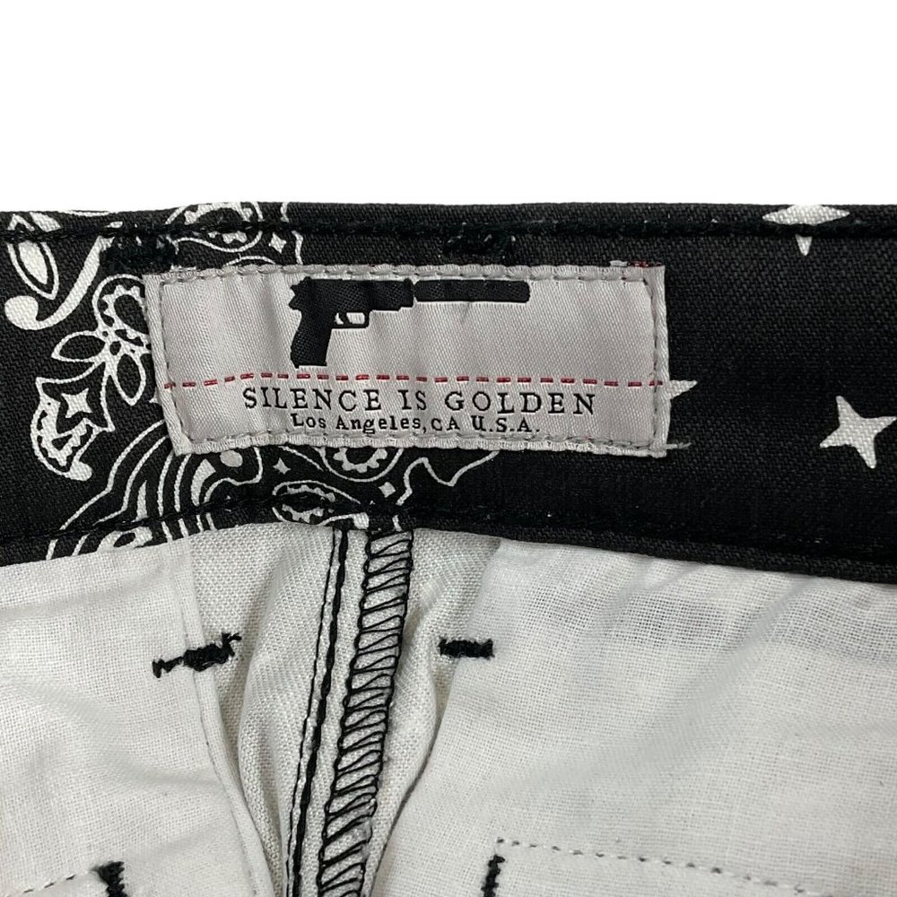 Golden Denim Jogger Pants Mens Sz 30 Black White Paisley Print Stretch $110 Nwt - Picture 6 of 12